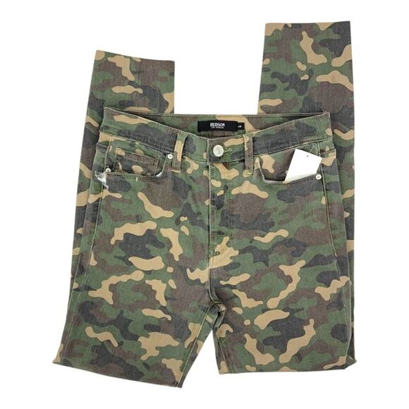 Hudson Barbara High Waist Camo Raw Hem Ankle Skinny Jeans Mammoth Size 28 NWT - Picture 1 of 8